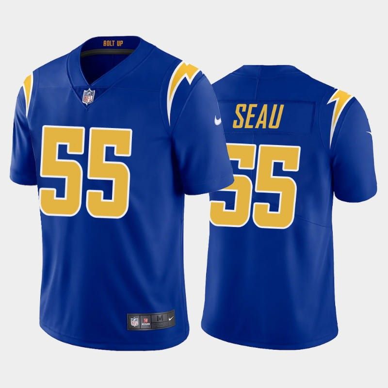 Men Los Angeles Chargers 55 Junior Seau Nike Royal Limited NFL Jersey